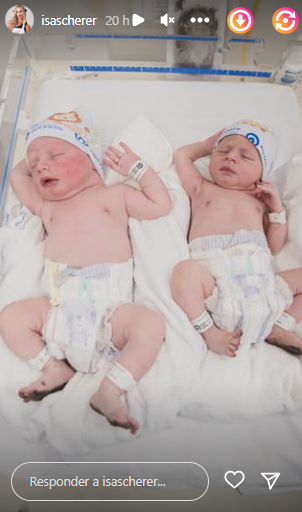 Isa Scherer posta fotos dos filhos gêmeos