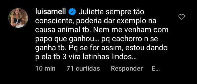 Luisa Mell alfineta Juliette após surgir com cachorros de raça