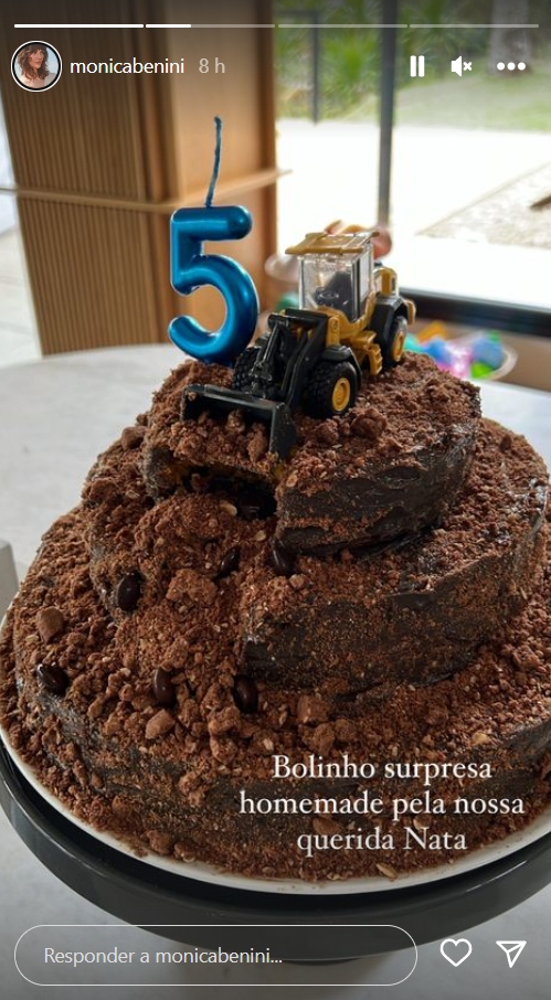 Monica Benini mostra bolo do filho - Créditos: Reprodução / Instagram