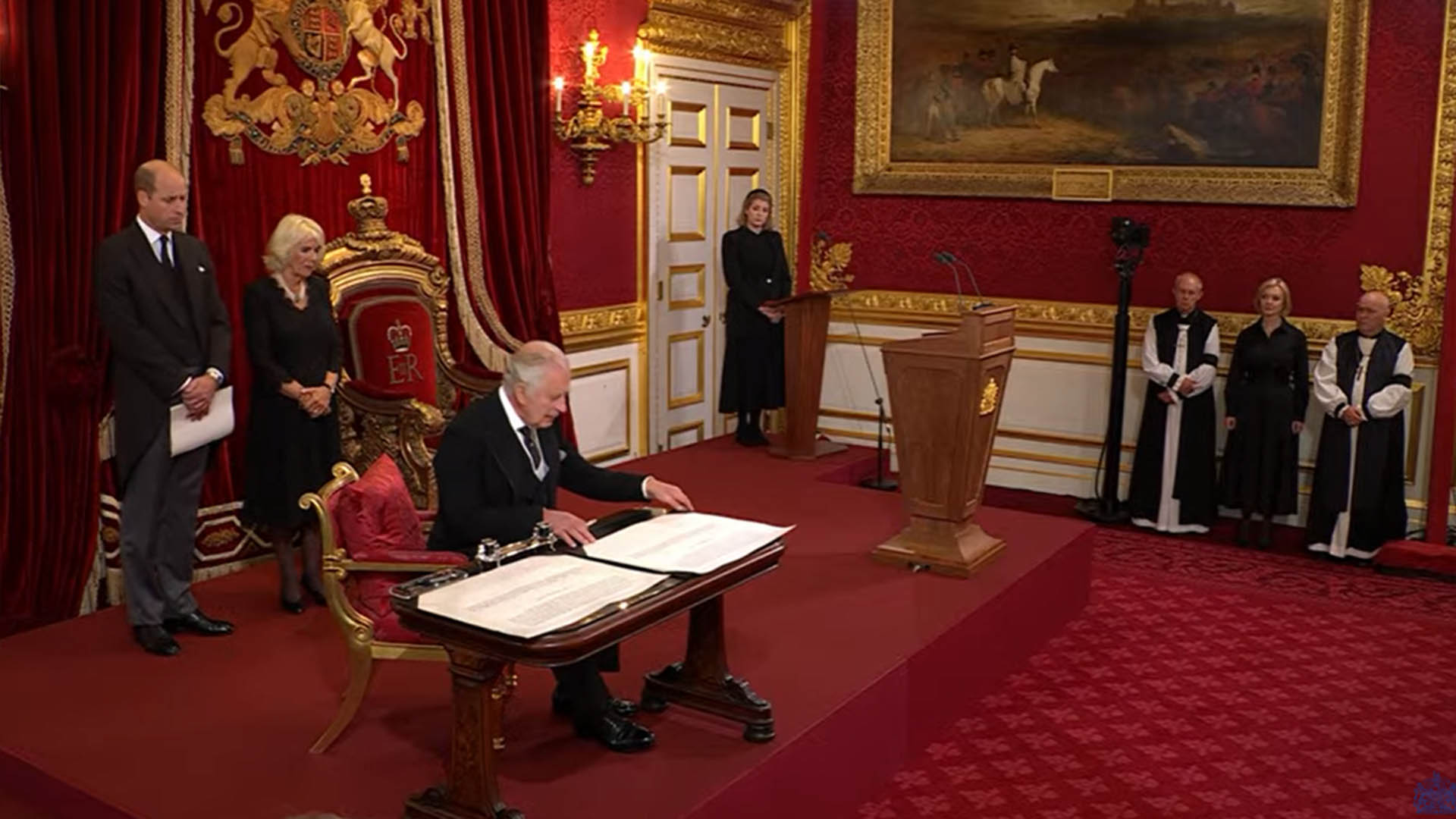 Cerimônia de proclamação do Rei Charles III - Crédito da imagem: Reprodução / YouTube The Royal Family (transmissão ao vivo)