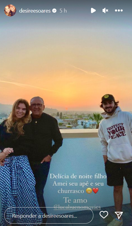 Esposa de Galvão Bueno revela detalhe de luxo do apartamento do filho em Los Angeles