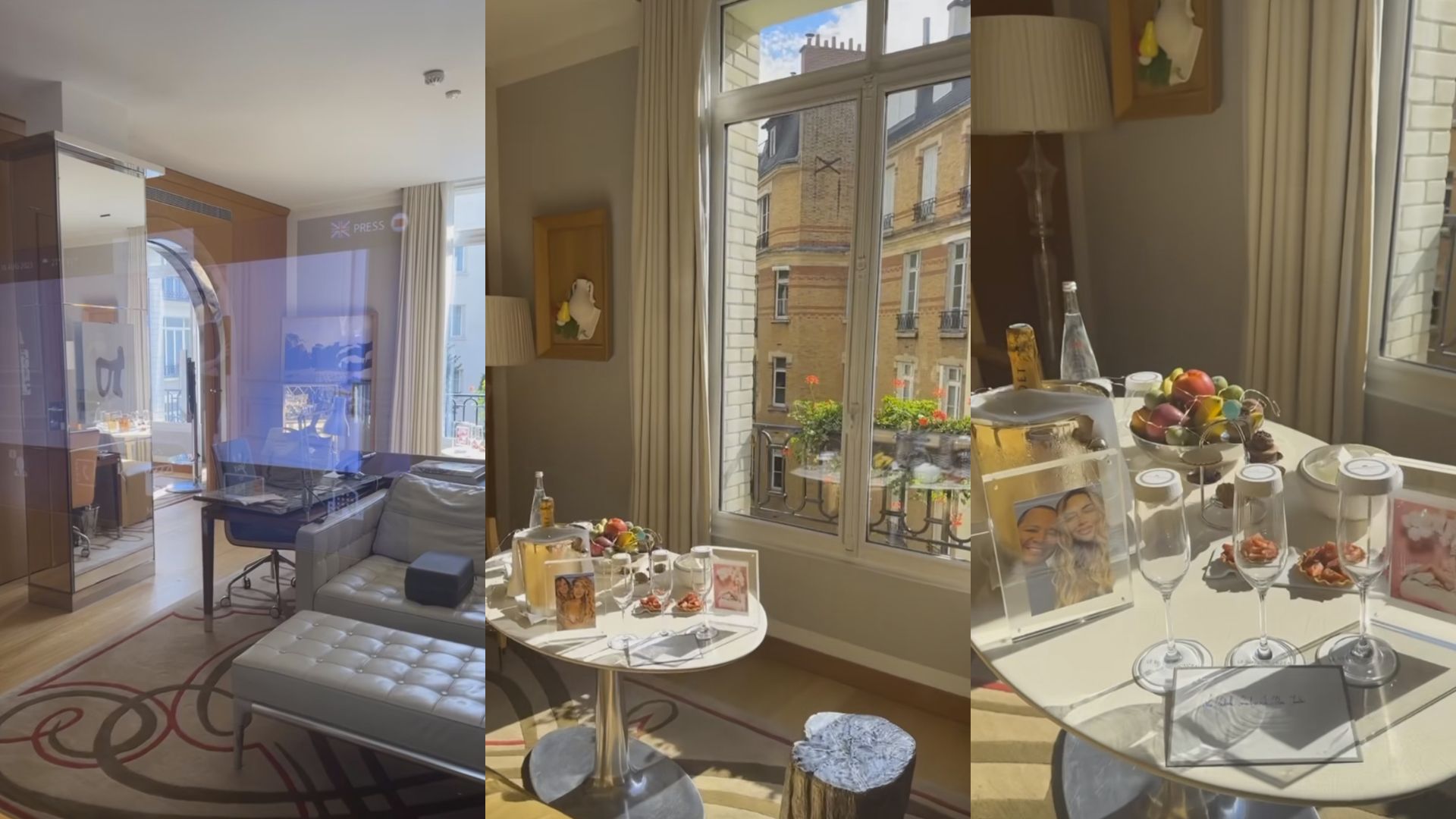 Rafaella Santos mostra detalhes de quarto luxuoso de hotel em Paris