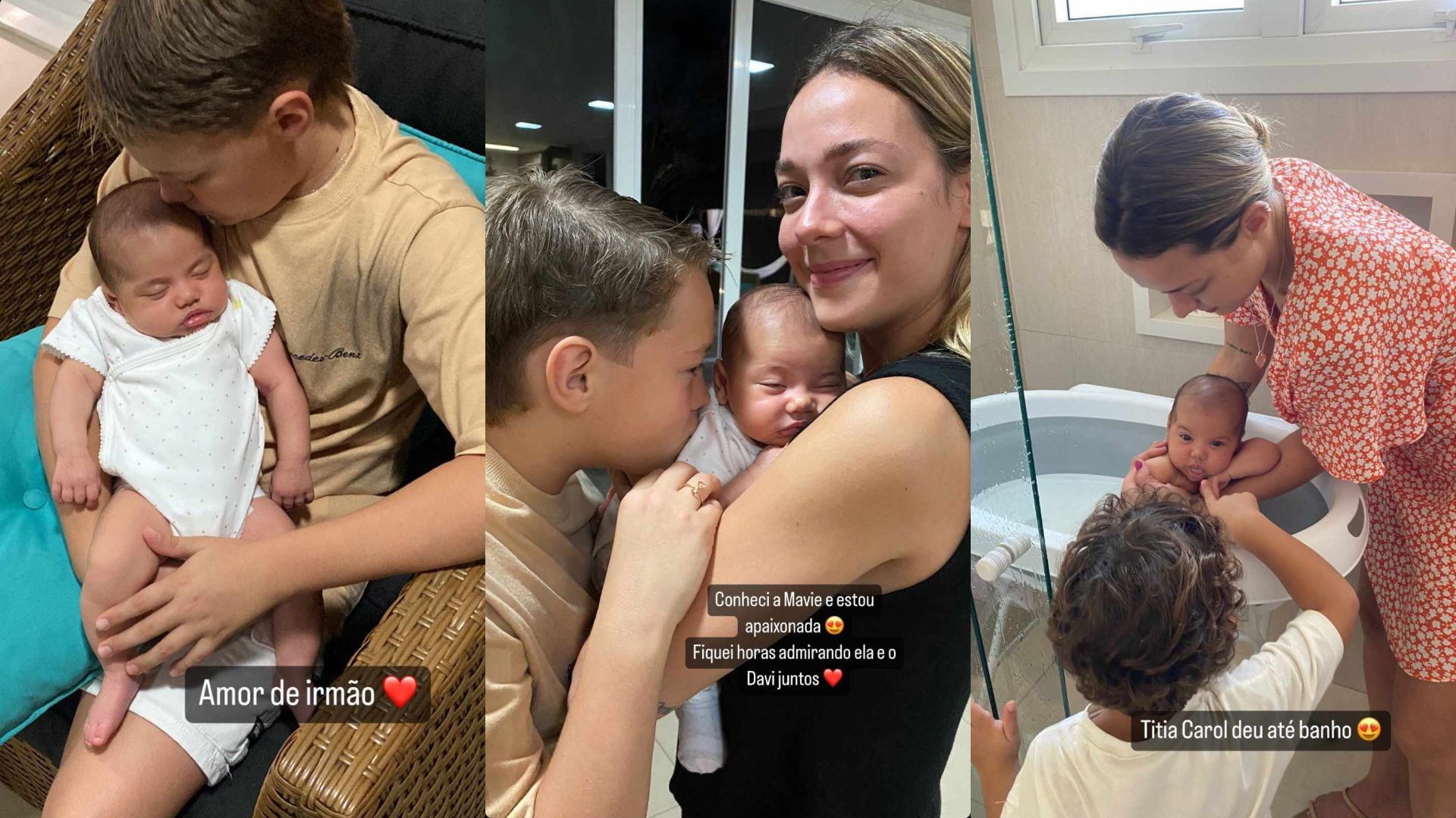 Mãe do filho de Neymar Jr encontra Mavie pela primeira vez: "Apaixonada"