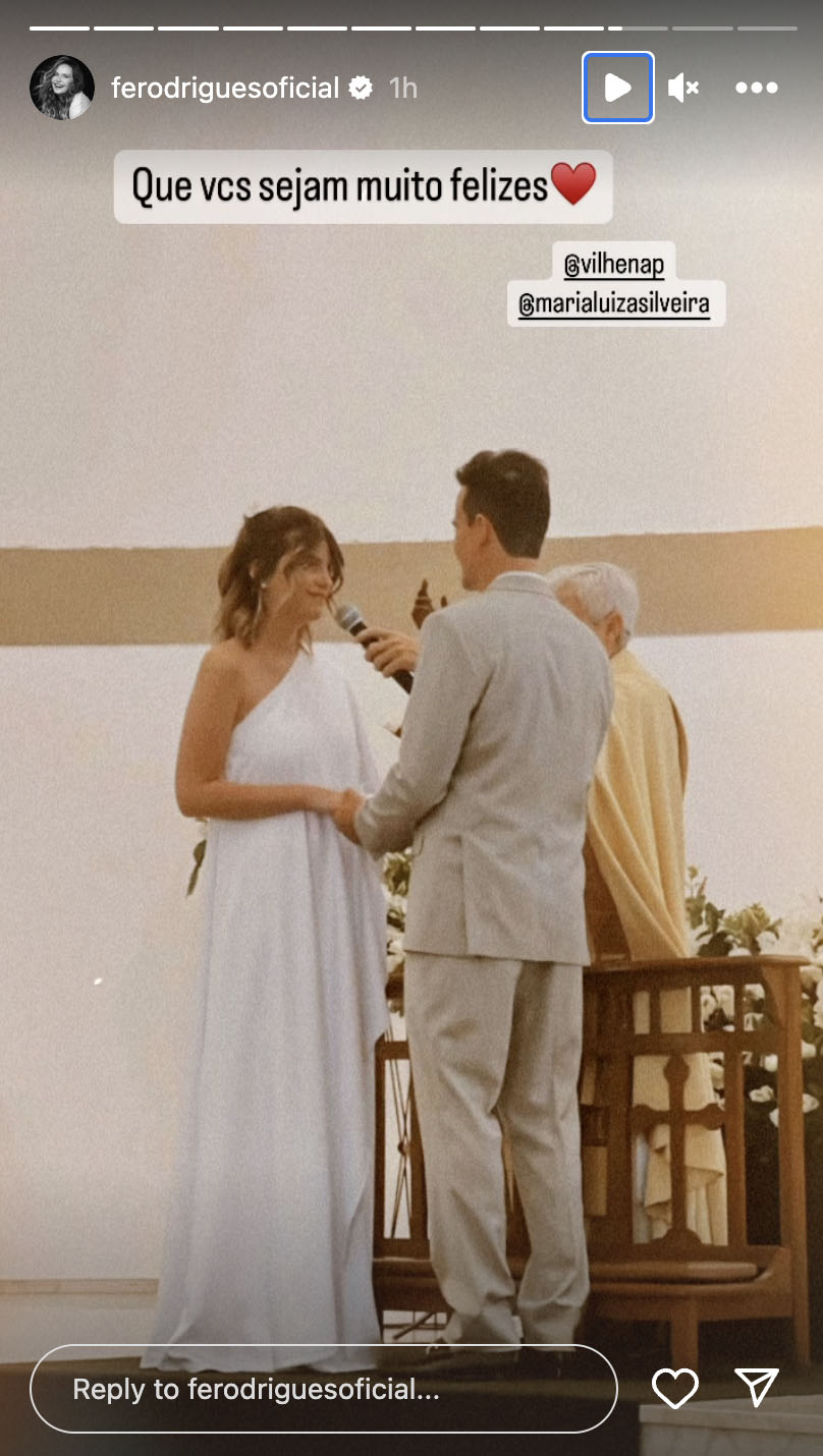 Maria Luiza e Paulinho Vilhena se casam no religioso