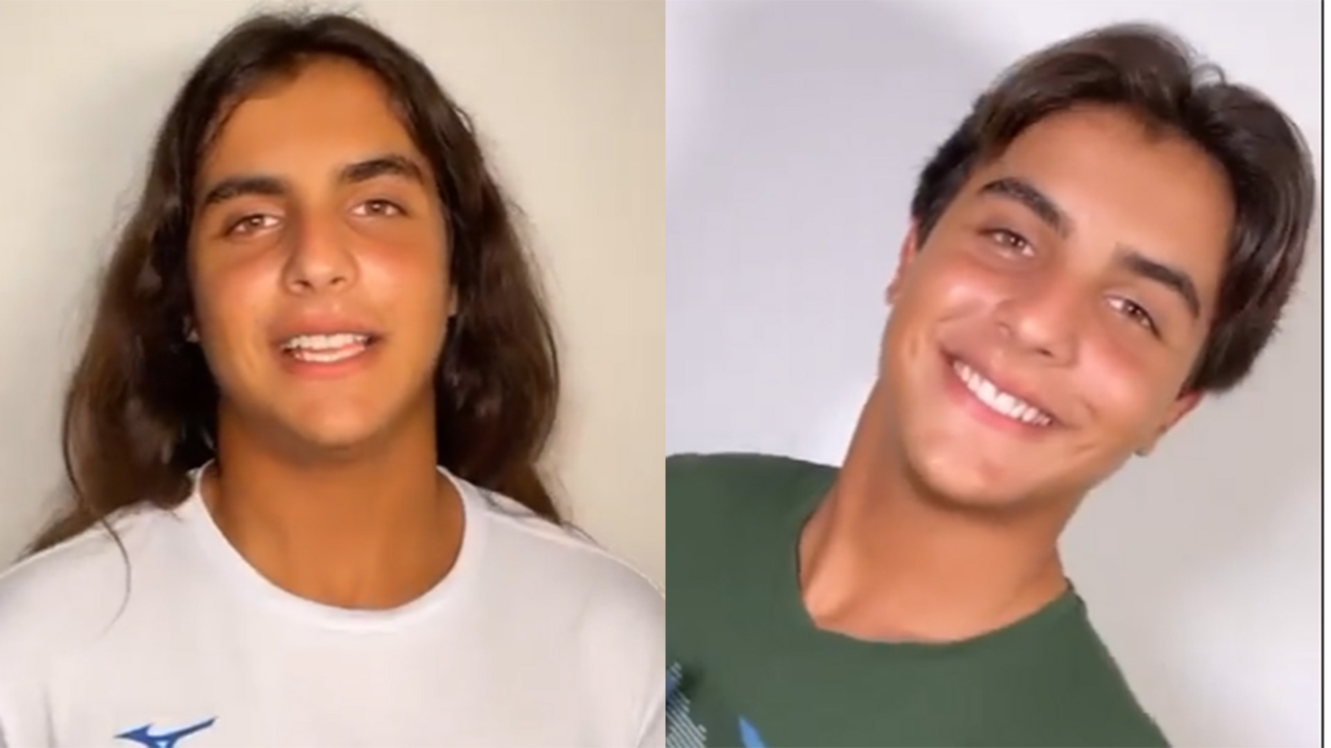 Antes e depois do corte de cabelo de Marcelo Sangalo