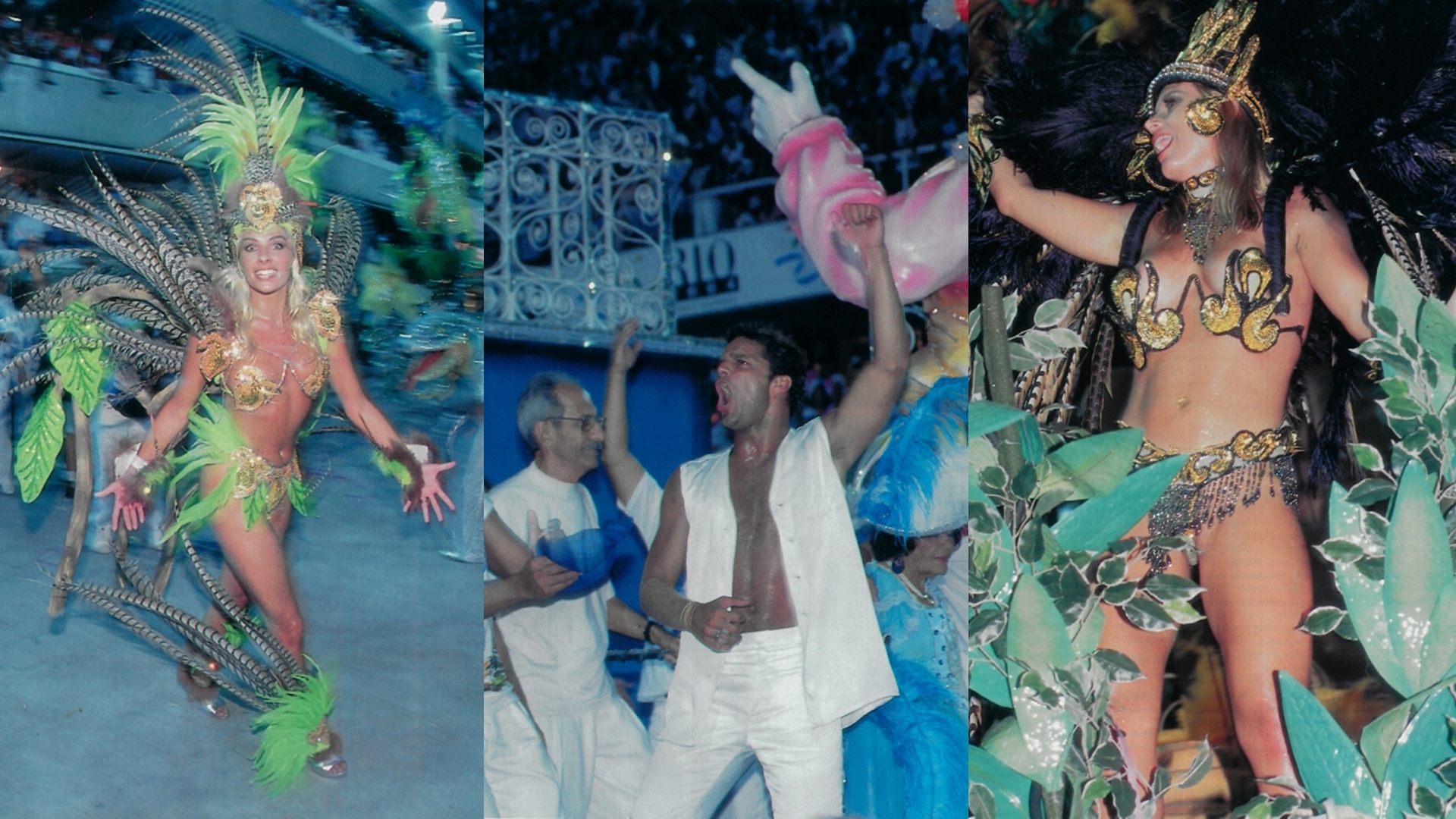 Adriane Galisteu, Ricky Martin e Paula Burlamaqui  no Carnaval