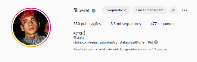 Filipe Ret aposta R$ 100 mil em vitória de Guimê no BBB 23 e muda foto de perfil
