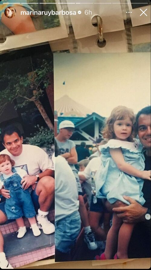 Para homenagear o pai, a atriz compartilhou uma série de fotos suas de infância ao lado dele