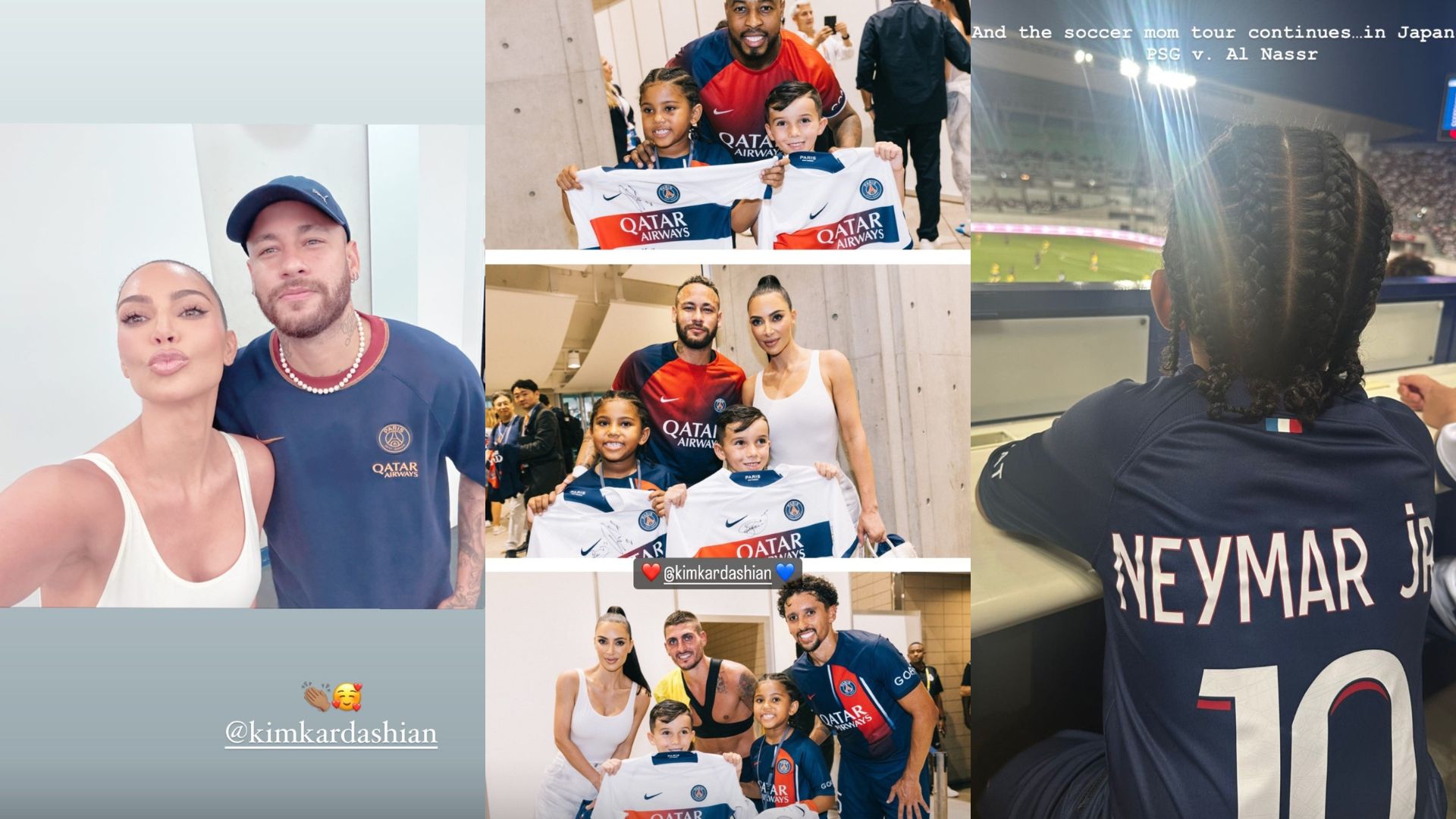 Kim Kardashian leva o filho para conhecer o ídolo Neymar Jr