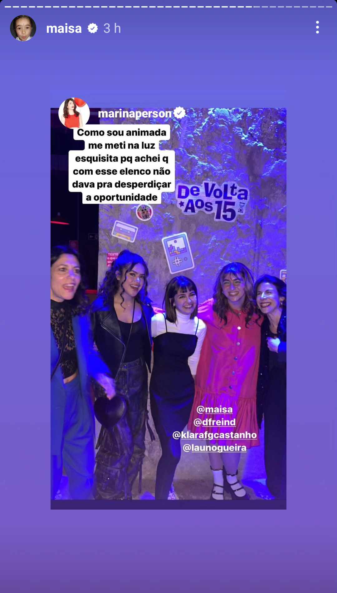 Maisa, Klara Castanho e elenco de 'De Volta Aos Quinze' comemoram estreia da série
