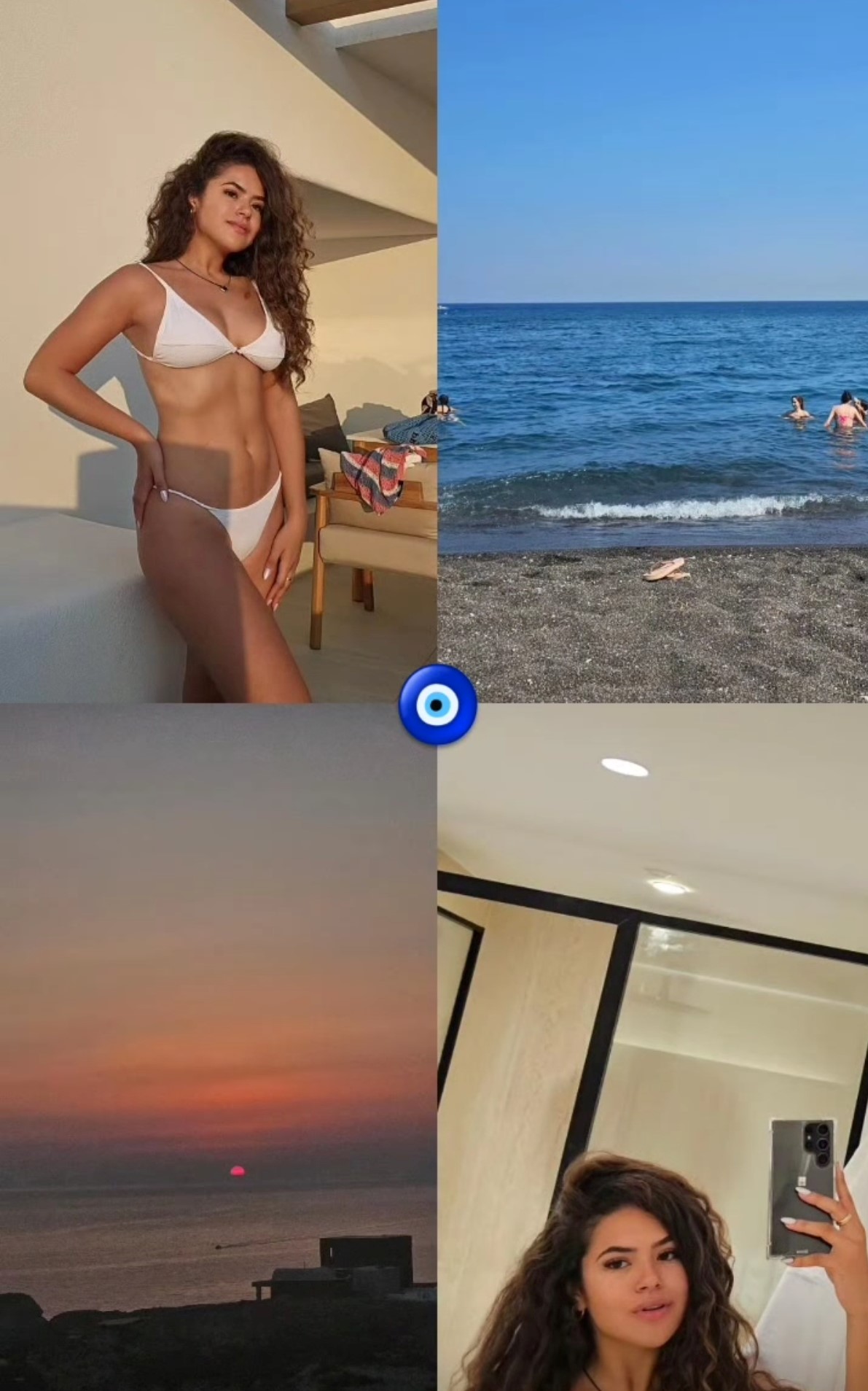 Maisa Silva encanta seguidores ao posar de biquíni em Santorini