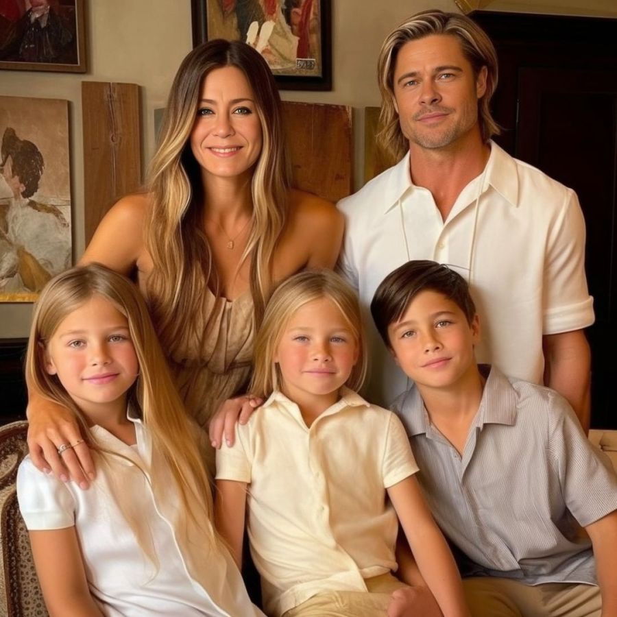 Inteligência artificial cria imagem de como seriam os filhos de Jennifer Aniston e Brad Pitt
