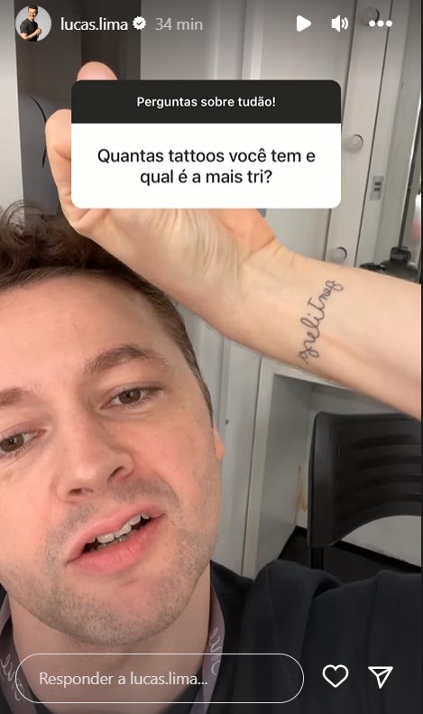 Lucas Lima mostra sua tatuagem favorita