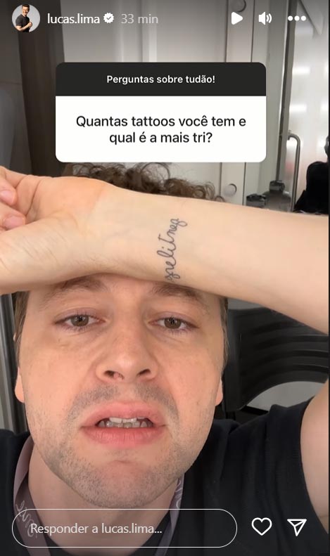 Lucas Lima mostra sua tatuagem favorita