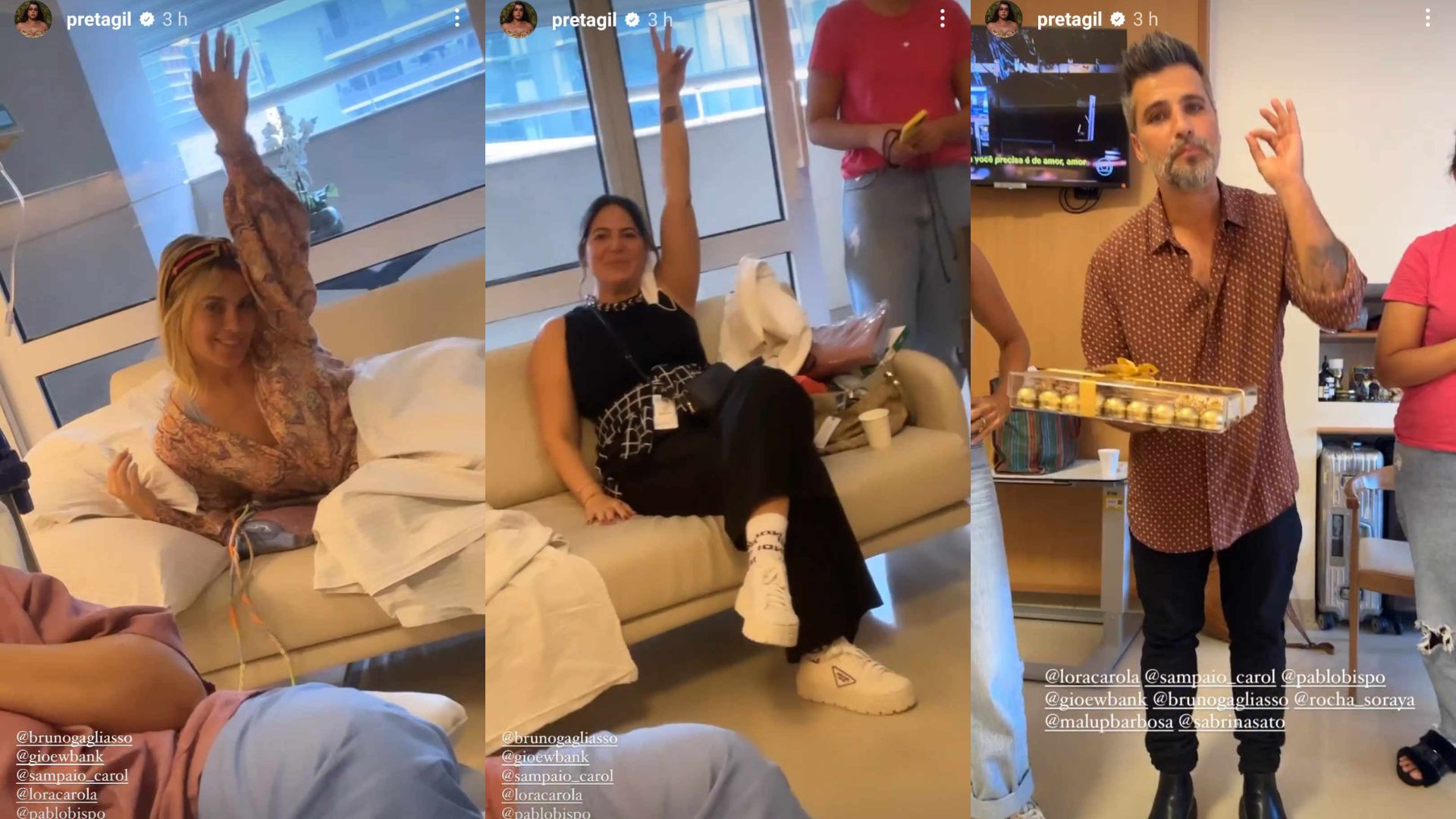 Preta Gil recebe visita surpresa de famosos no hospital: "Vieram me ver"