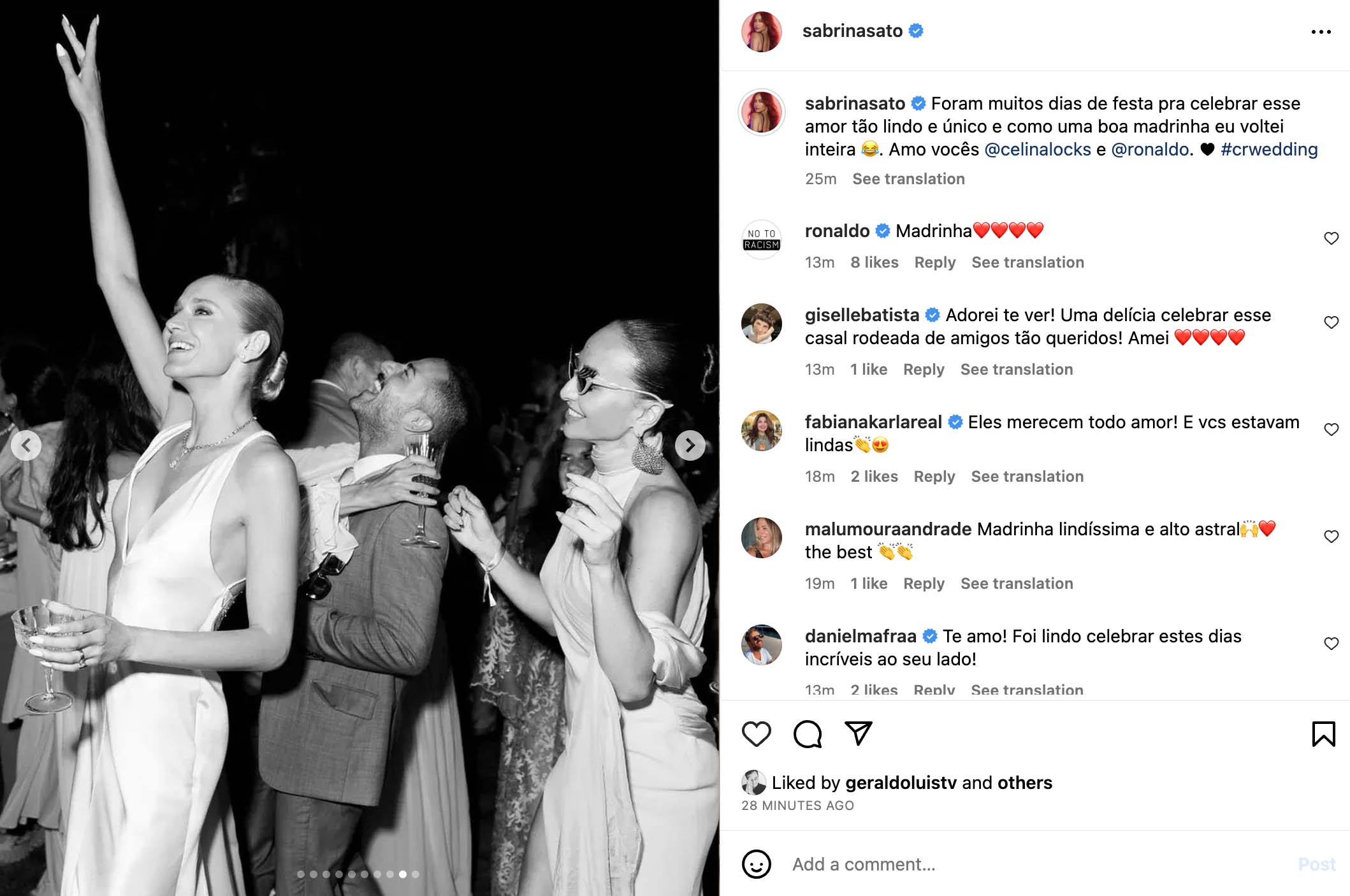 Sabrina Sato revela fotos dos bastidores do casamento de Ronaldo e Celina