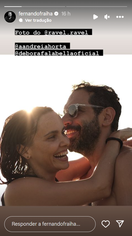 Débora Falabella posa com o marido. Foto: Reprodução / Instagram