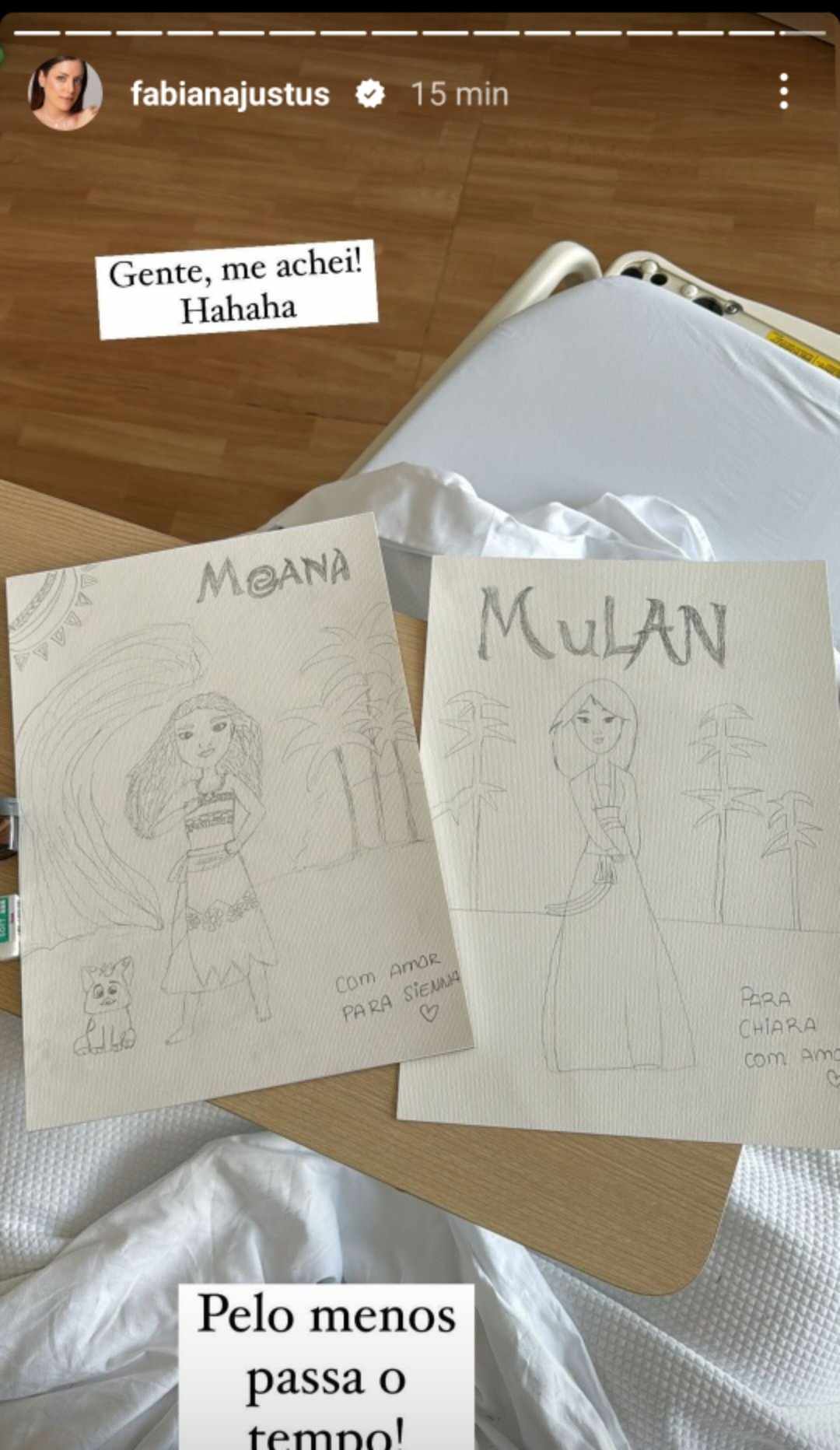Fabiana Justus desenho para as filhas