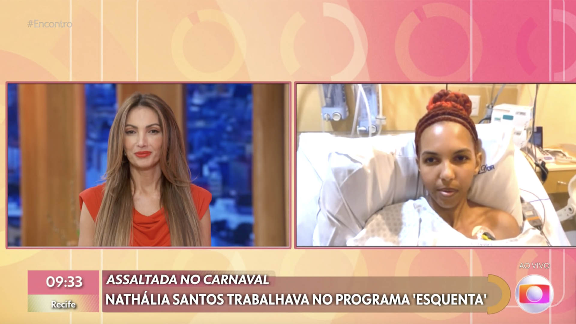 Nathalia Santos participou do programa Encontro, da Globo - Foto: Reprodução / Globo