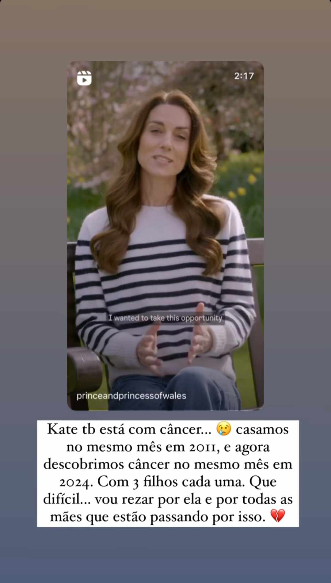 Com câncer, Fabiana Justus se identifica com história de Kate Middleton