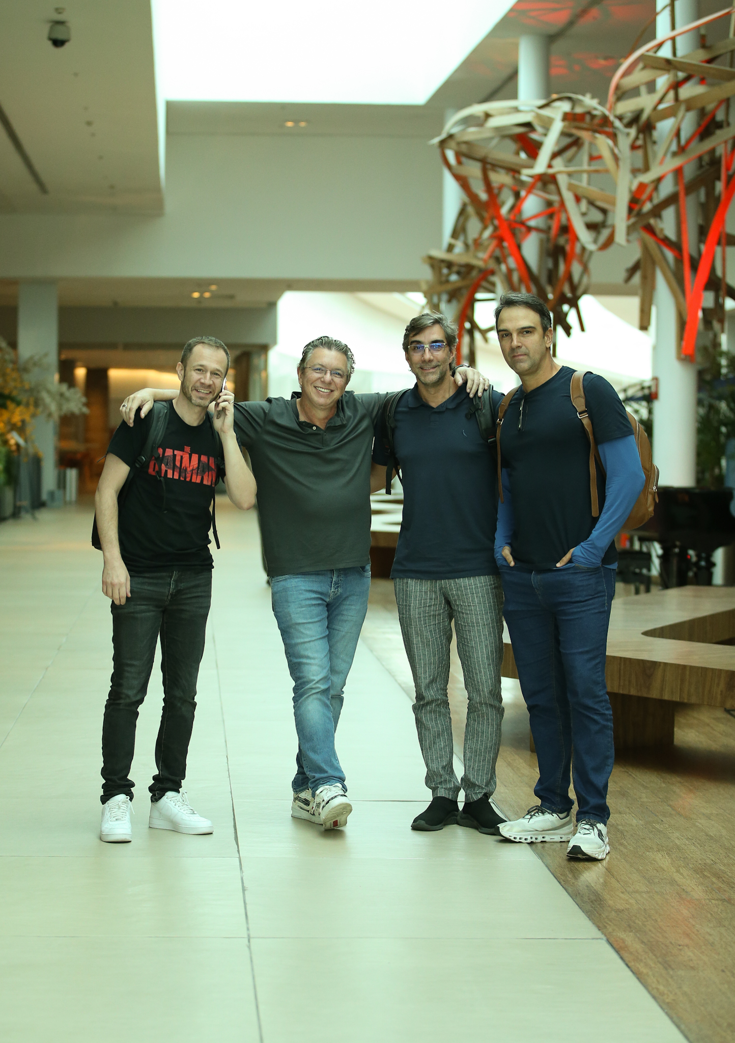 Tiago Leifert, Boninho, Rodrigo Dourado e Tadeu Schmidt