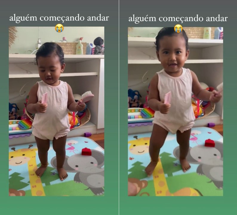 Filha de Maria Gadú, Alice dá seus primeiros passos. Foto: Reprodução / Instagram