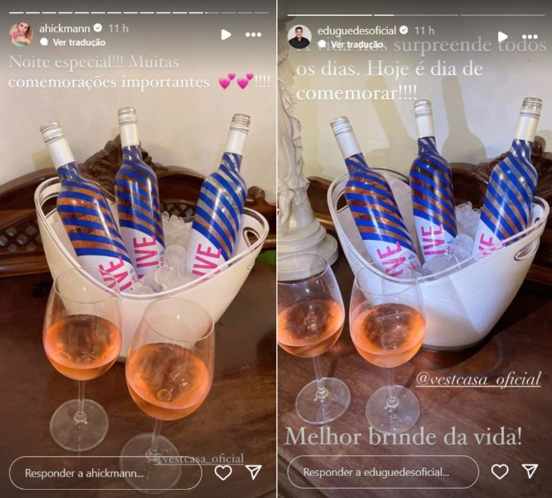 Ana Hickmann e Edu Guedes curtem noite romântica. Foto: Reprodução / Instagram