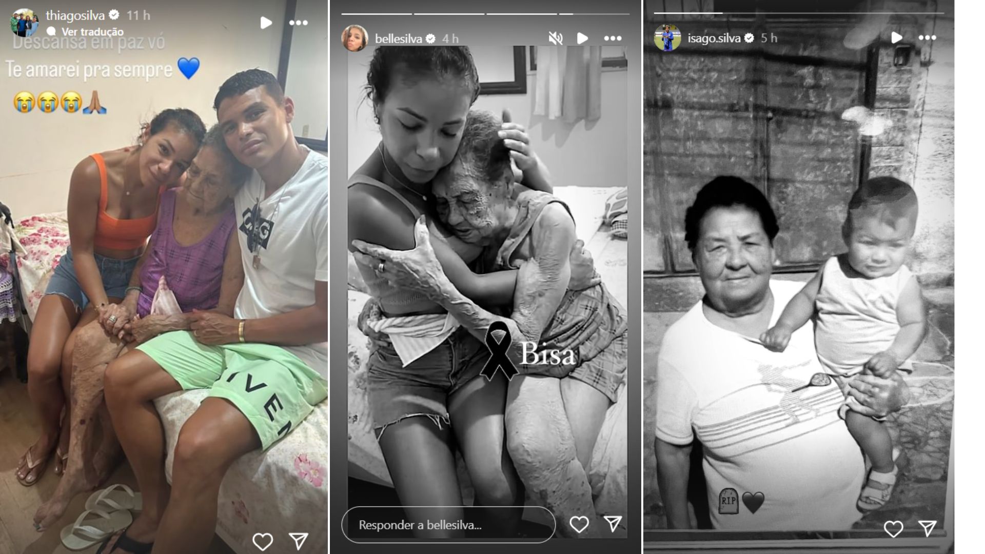 Família de Thiago Silva lamenta morte de Dona Maria - Foto: Reprodução / Instagram