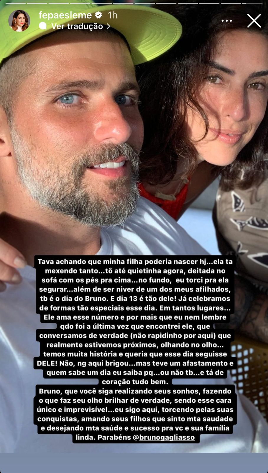 Fernanda Paes Leme fala sobre amizade com marido de Giovanna Ewbank, Bruno Gagliasso