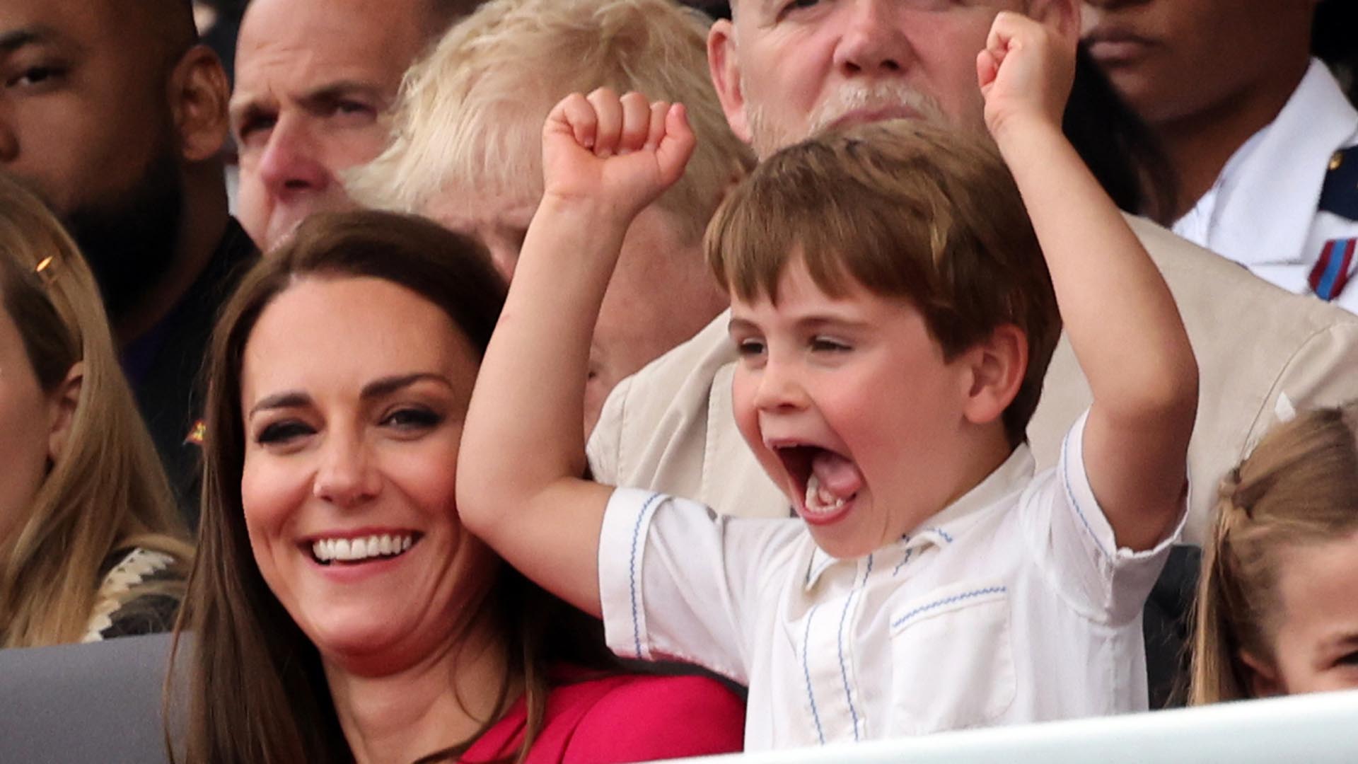 Kate Middleton e o príncipe Louis - Foto: Getty Images