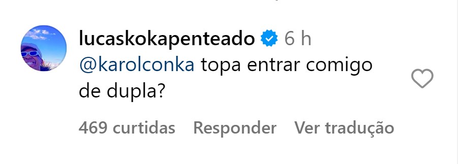 Lucas Penteado faz proposta para Karol Conká sobre BBB 25: "Topa?"