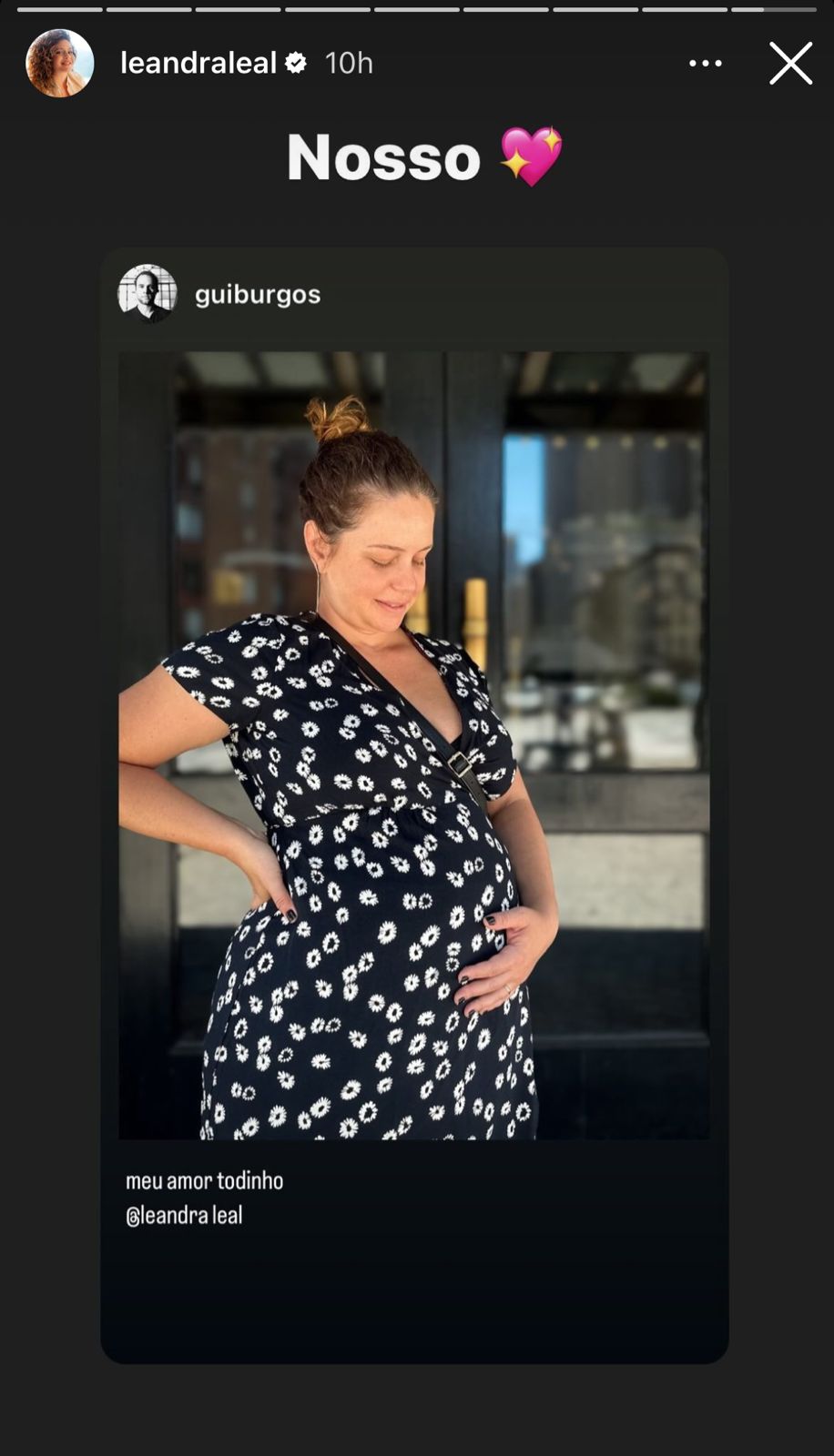 Leandra Leal exibe novo clique do barrigão de grávida