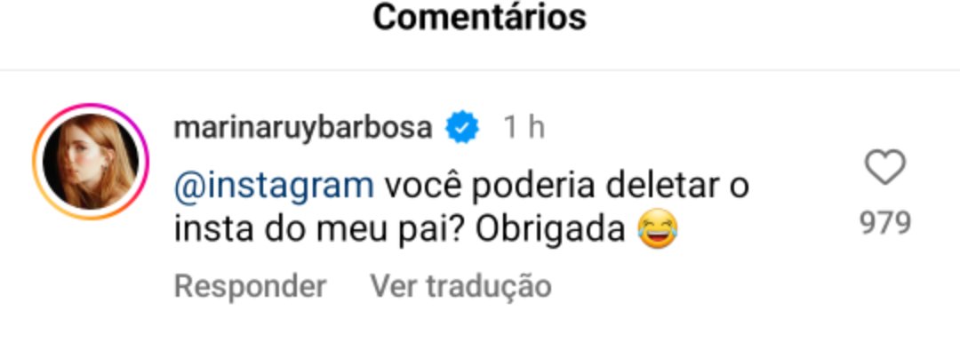 Marina Ruy Barbosa se pronuncia após comentário do pai