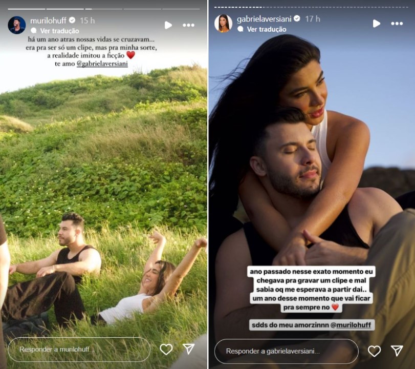 Murilo Huff e Gabriela Versiani trocam declarações - Foto: Reprodução / Instagram