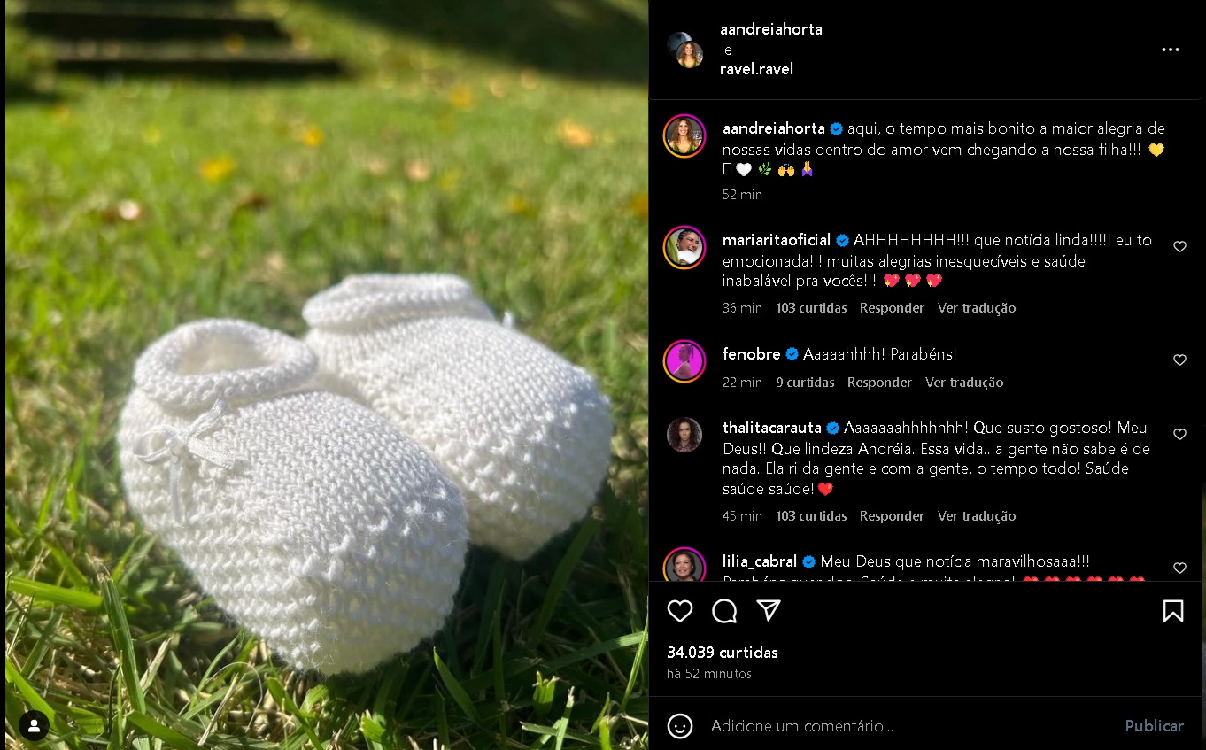 Andreia Horta anuncia gravidez (Reprodução/Instagram) 