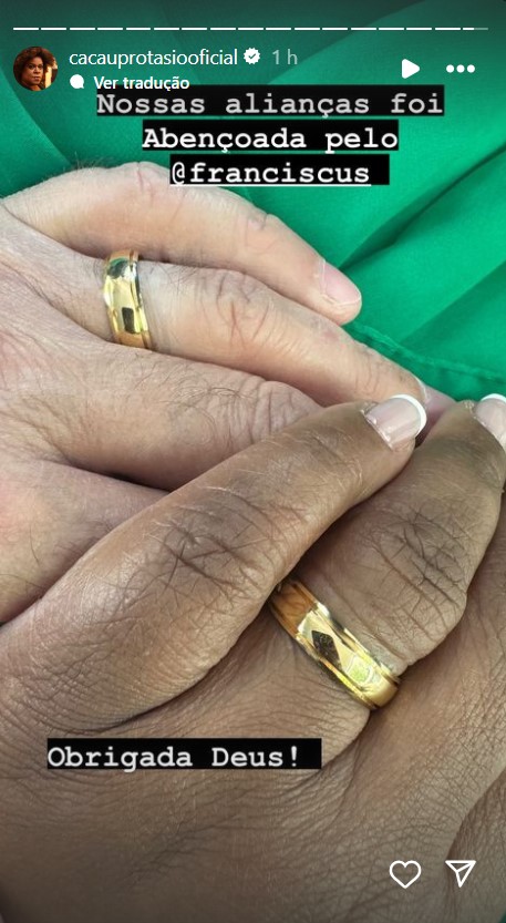 Cacau Protásio renova votos de casamento no Vaticano - Foto: Reprodução / Instagram