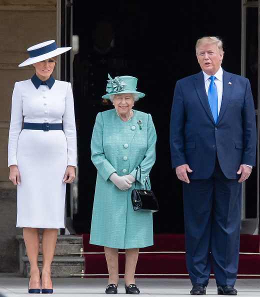 Rainha Elizabeth ll com Donald Trump, ex-presidente dos Estados Unidos