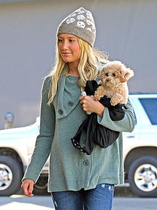 Ashley Tisdale com seu cachorrinho