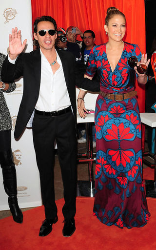 Jennifer Lopez com o marido Marc Antony