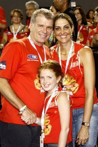 Bernardinho, Fernanda Venturini e a filha Júlia