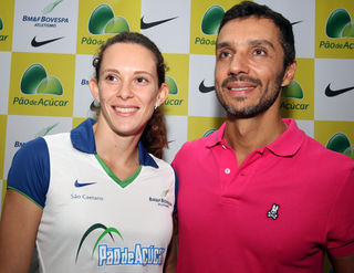 Fabiana Murer, atleta Pão de Açúcar BM&FBovespa, e João Paulo Diniz, empresário