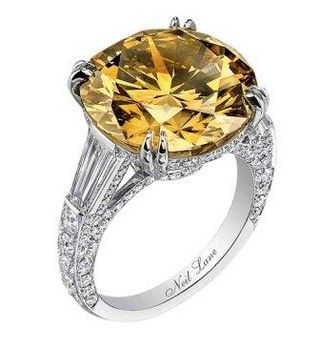 Anel de platina com diamante amarelo Neil Lane (neillanejewelry.com)