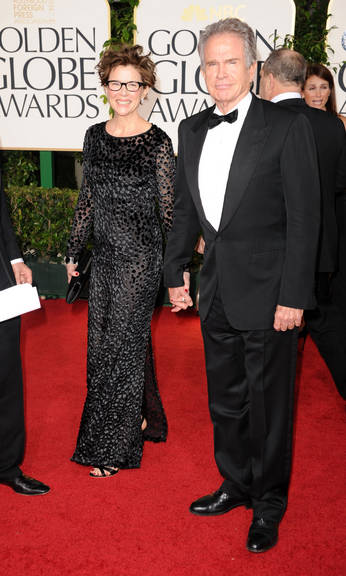 Annette Bening e Warren Beatty no Globo de Ouro