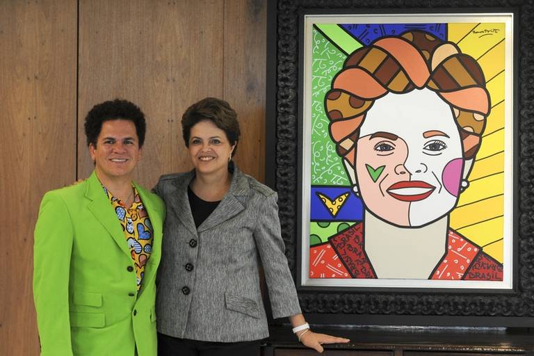Dilma Rousseff ganha retrato feito pelo artista Romero Britto