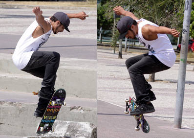 Caio Castro andando de skate - Flash