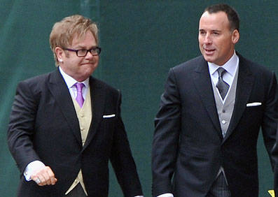 Elton John e David Furnish no casamento real