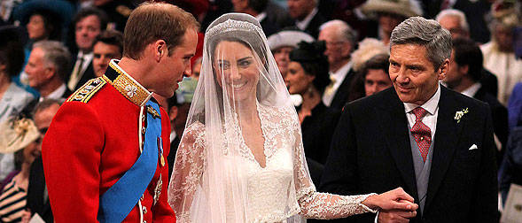 Príncipe William e Kate Middleton no casamento
