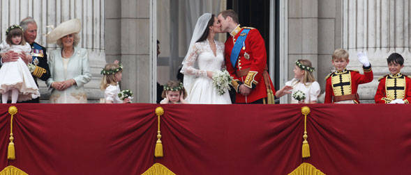 beijo de Kate Middleton e William