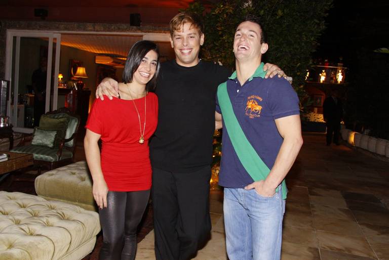 Bruno com os amigos Diego e Daniele Hipolito