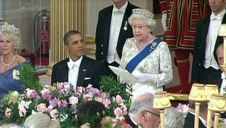 Rainha Elizabeth II e Barack Obama